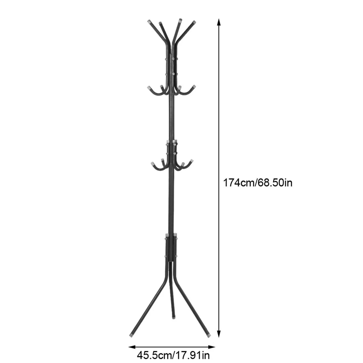 Multi Hook Metal Coat Hat Rack Tree Stand Organizer for Home Bedroom