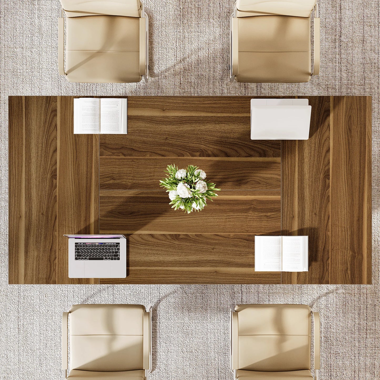 Ljustra 70.9 Inch Executive Office Desk Large Computer Desk Solid Wood