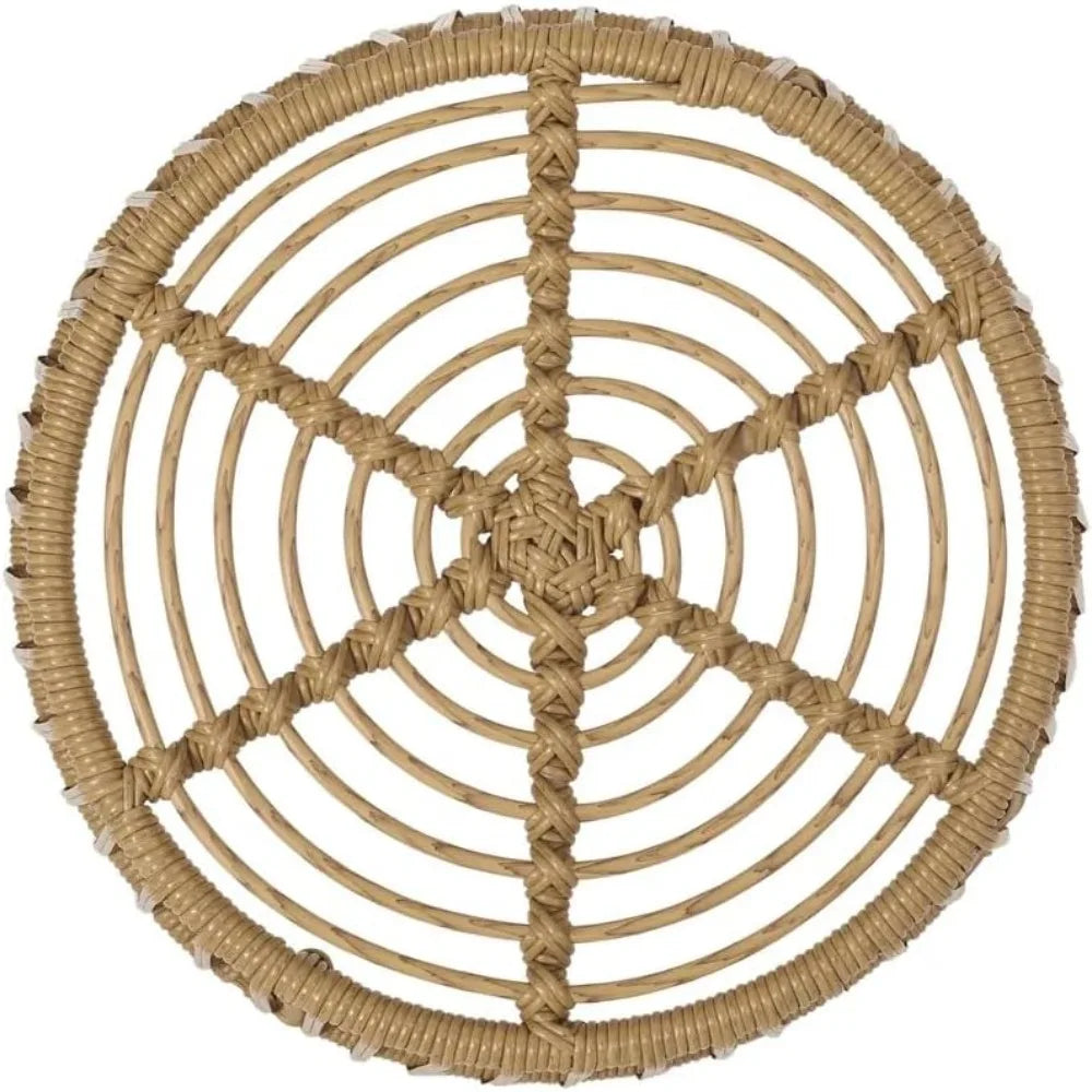 Outdoor Wicker Bistro Patio Furniture Set Retro High Back Chair Table