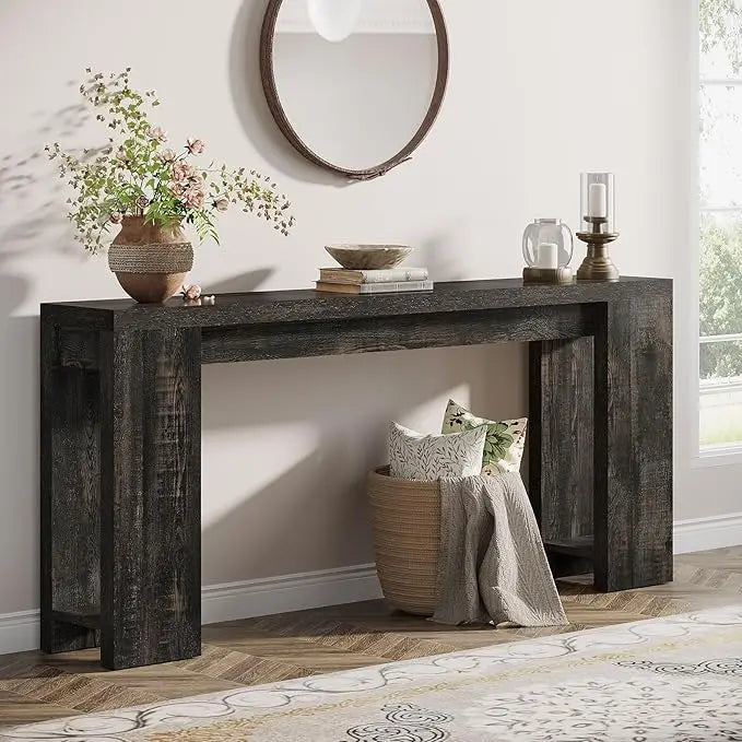 70.9 Inch Extra Long Farmhouse Console Table Narrow Entryway Sofa Table