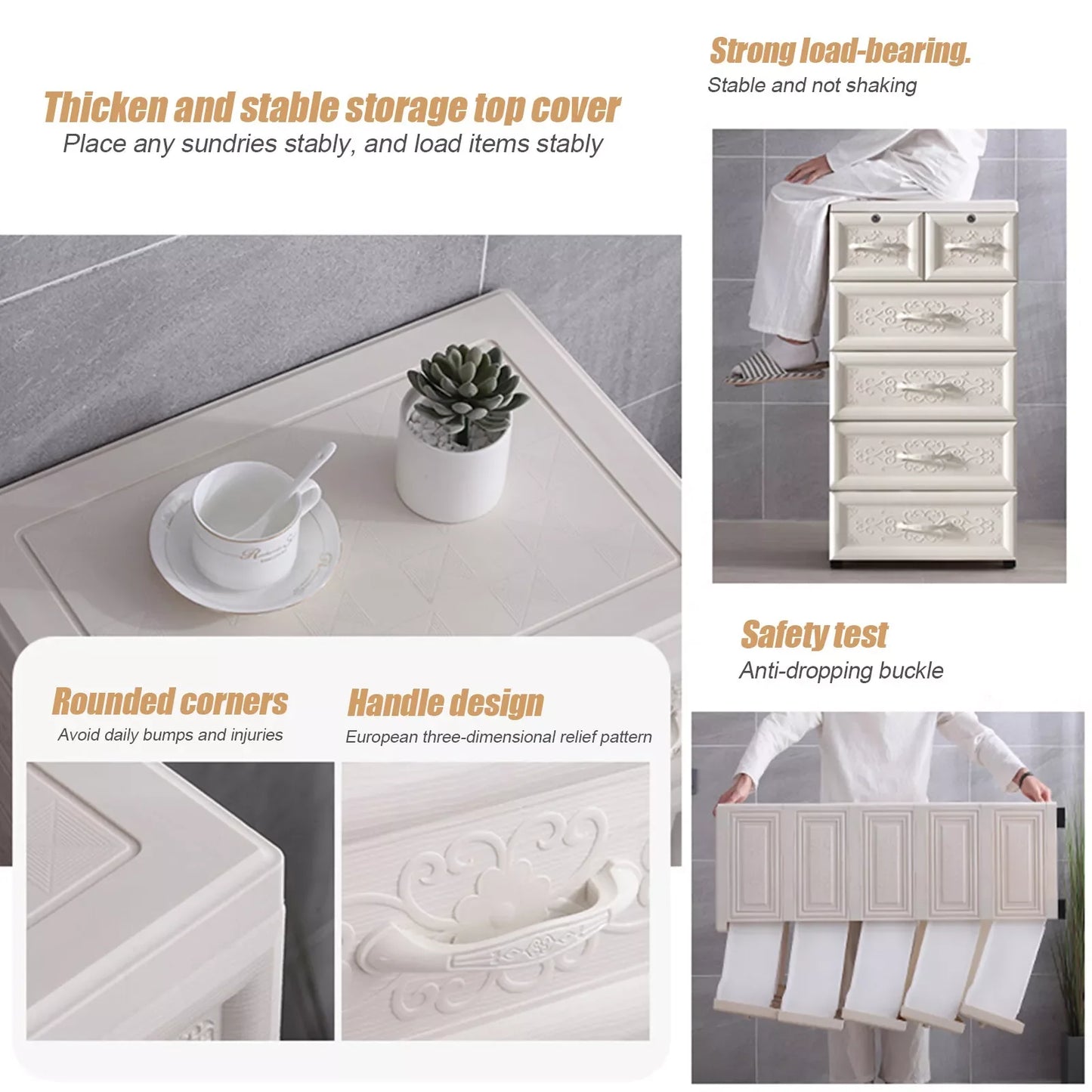 Modern 5 Layer Storage Cabinet 6 Drawer Organizer for Home Office