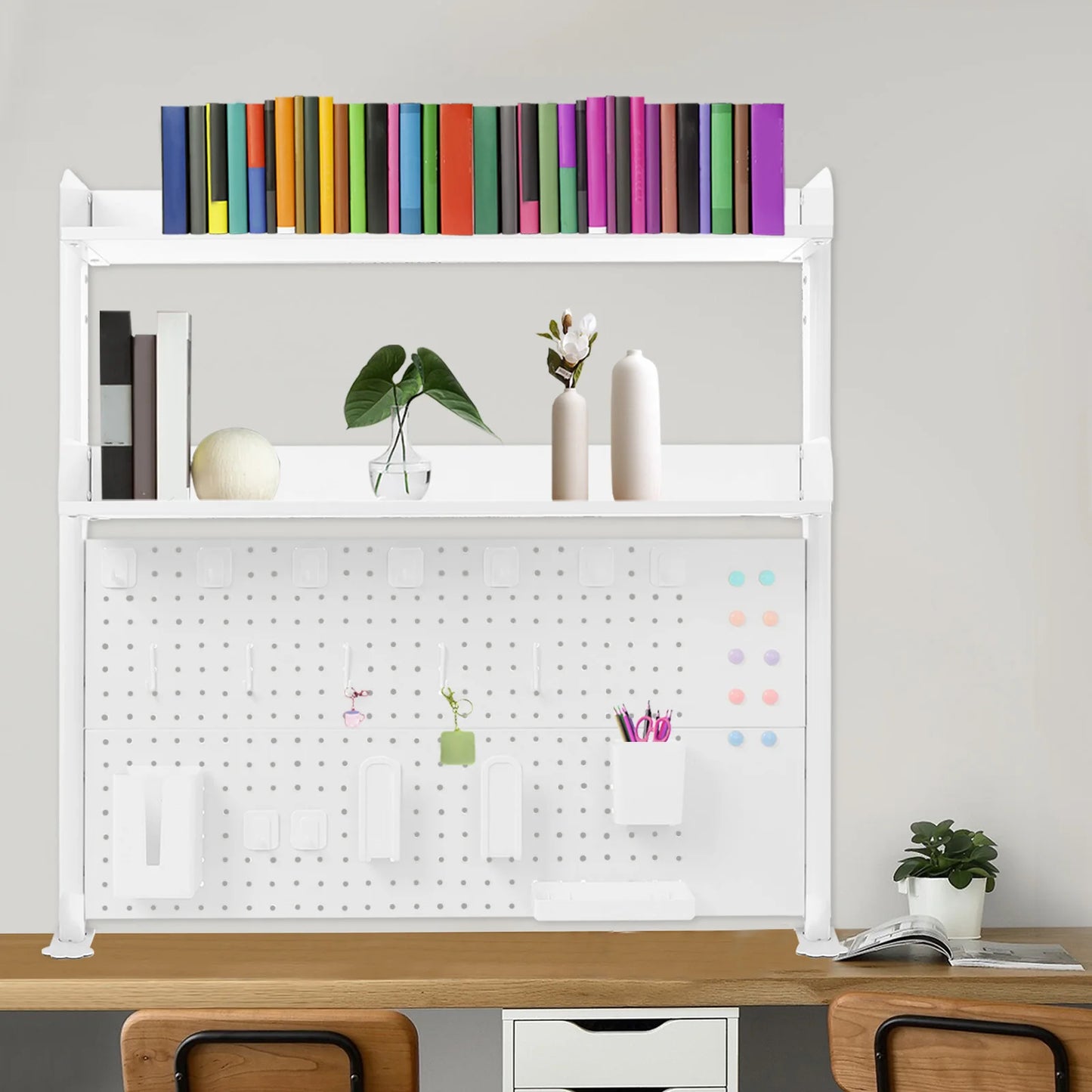 Desktop Bookshelf Clip-on Desk Organizer Modern Metal Storage Solution