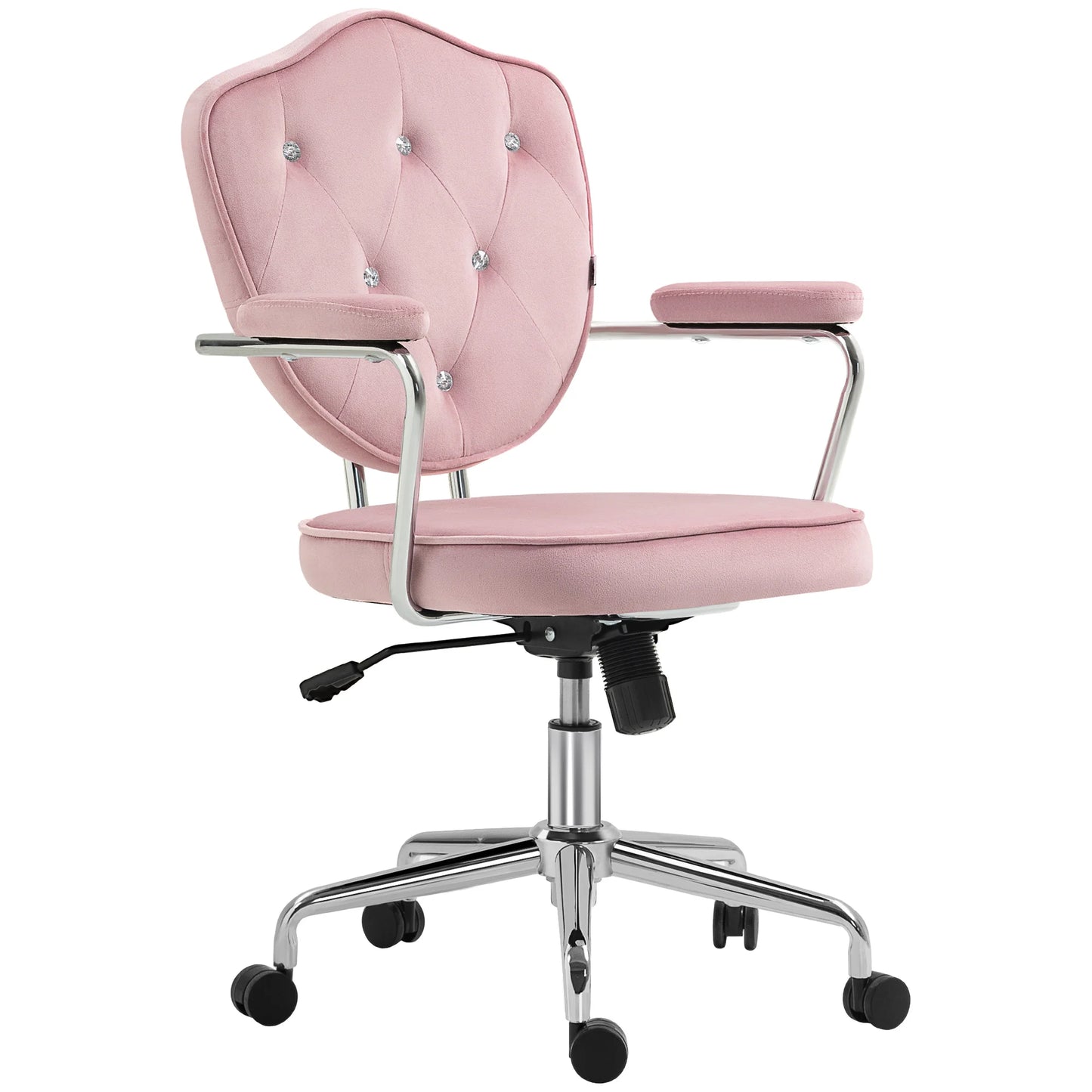 Ljustra Cute Velvet Office Chair Swivel Adjustable Pink Home Furniture