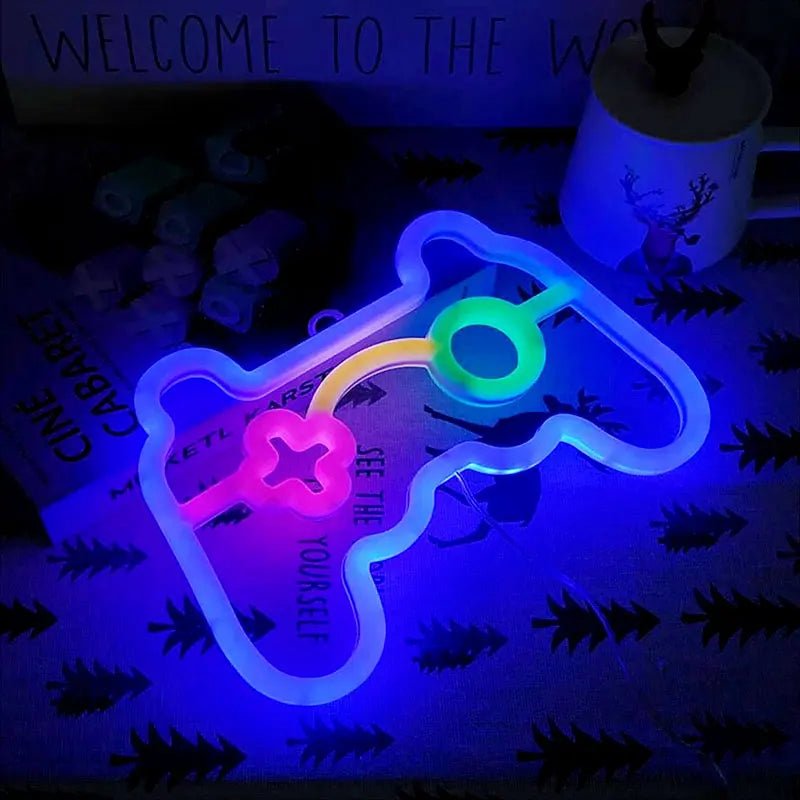 LED Game Neon Sign Gamepad Controller Wall Light Decor for Gamers