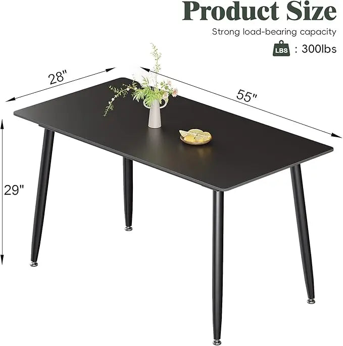 Modern Rectangular Dining Table with Sintered Stone Top for 4 People