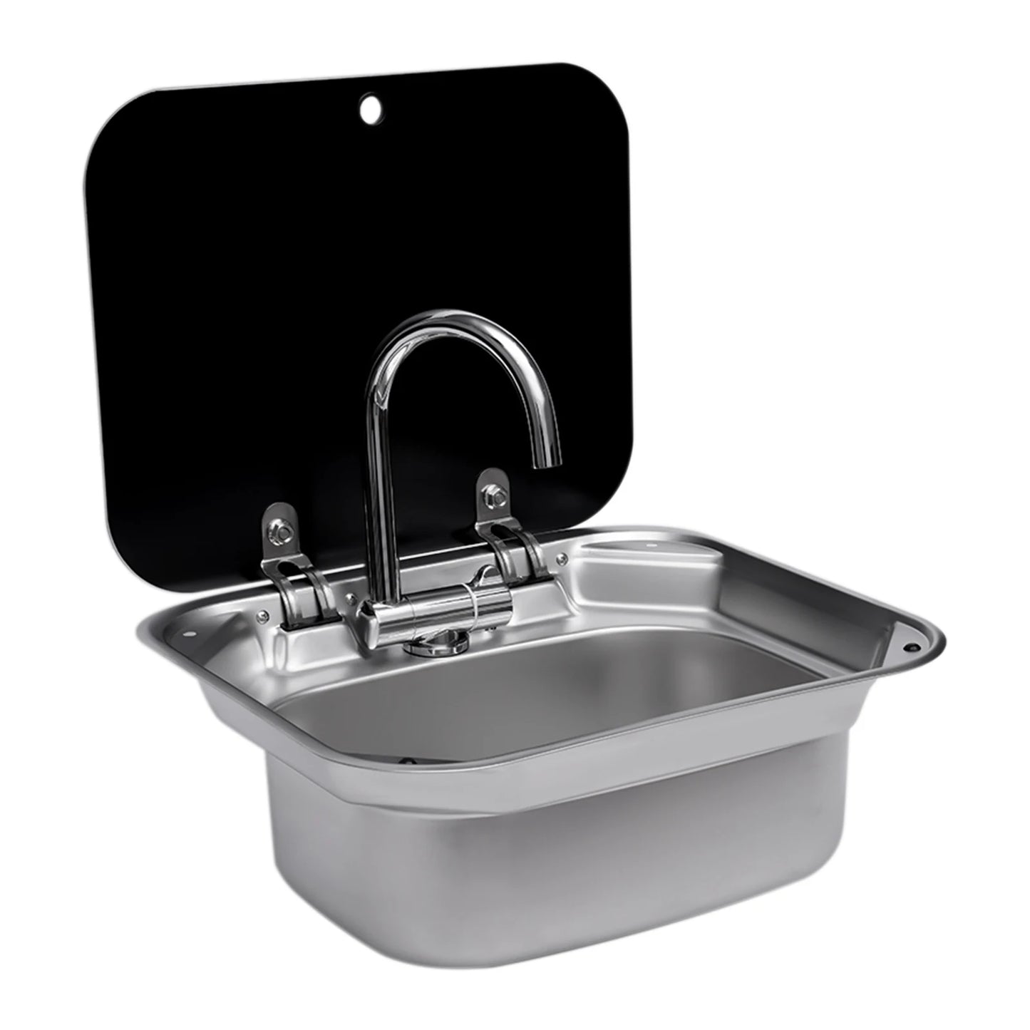 Steel Hand Wash Basin Sink with Tap for RV Caravan Boat Accessories