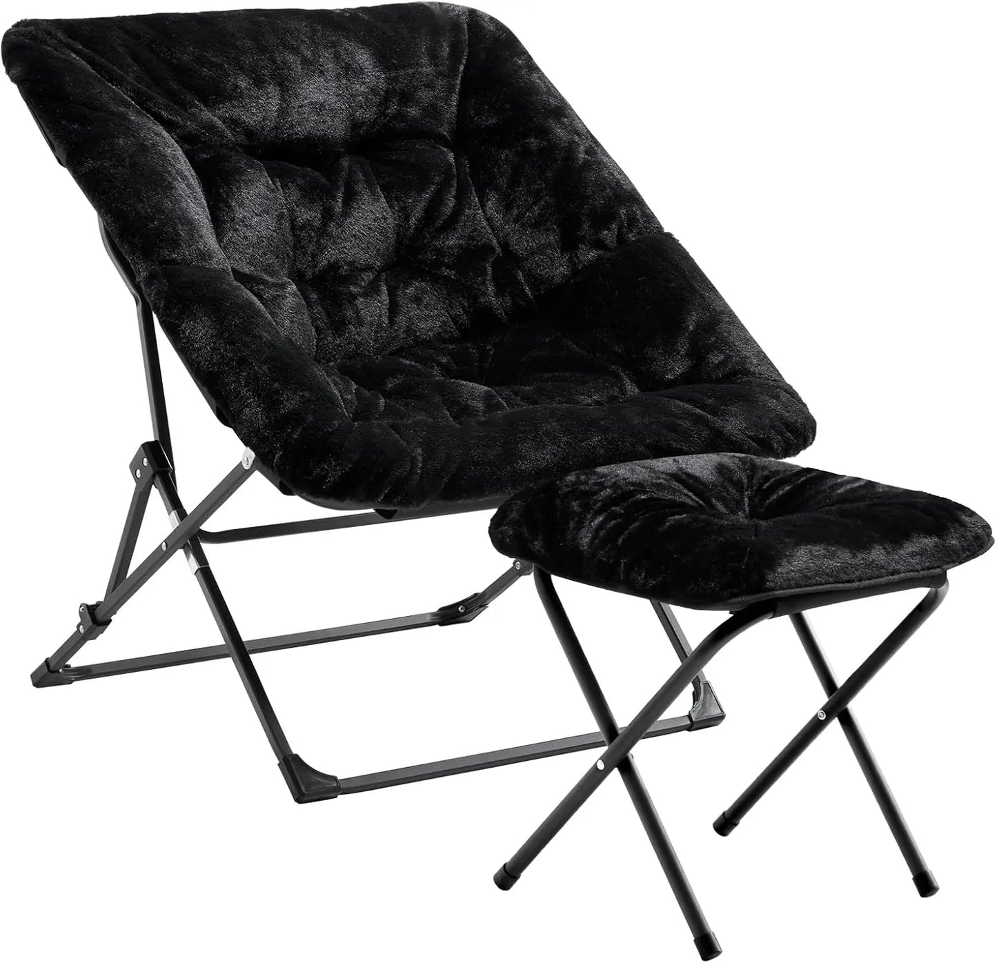 Comfy Faux Fur Folding Lounge Chair for Bedroom Living Room Dorms