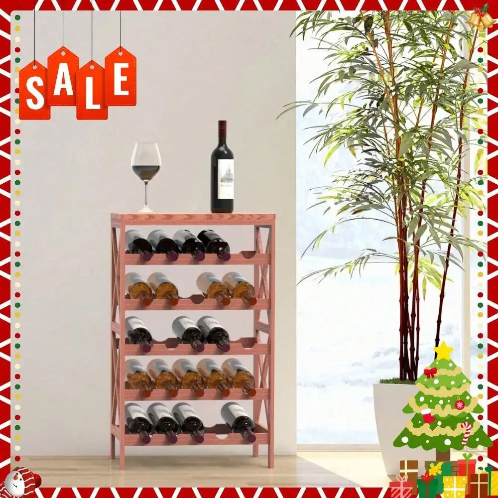 Ljustra 25 Bottle Freestanding 5-Layer Wine Rack Tabletop Holder Display