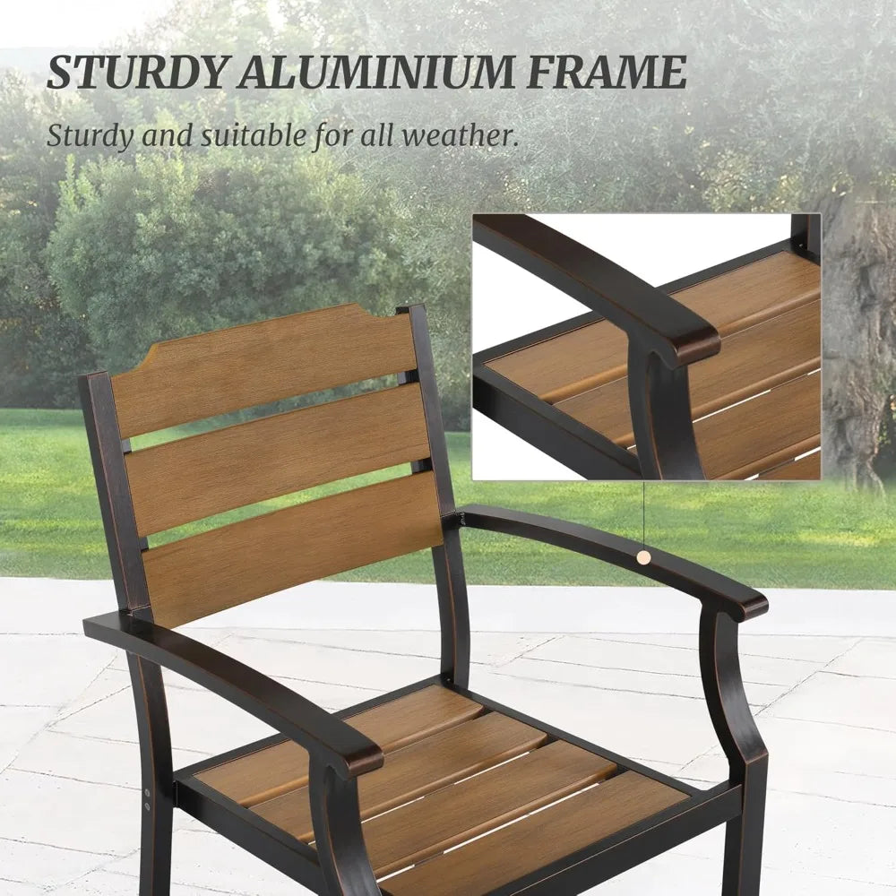 Ljustra 7-Piece Patio Table and Chairs Set All-Weather Outdoor Furniture