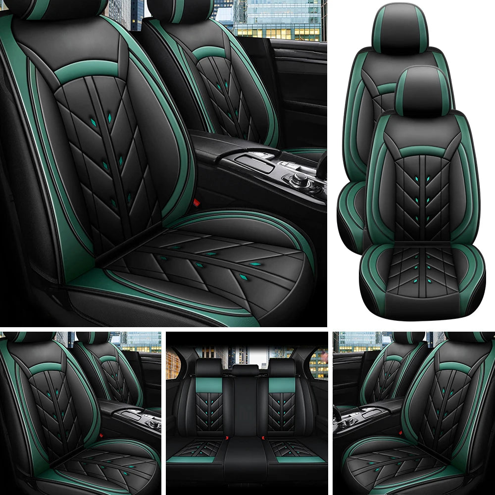 5-Seater Universal Car Seat Cover Waterproof PU Leather Full Set