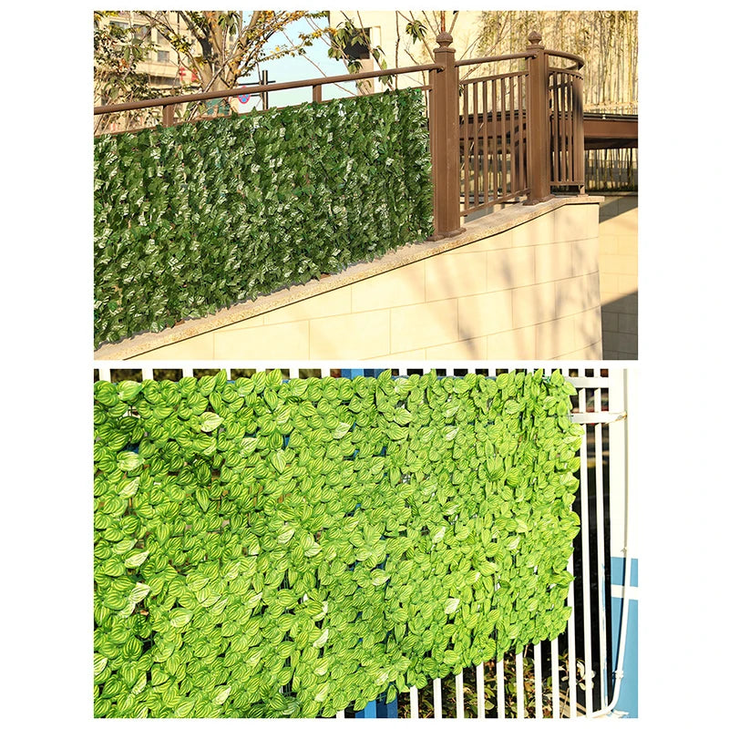 Artificial Ivy Hedge Fence Panels Faux Privacy Screen for Garden Balcony
