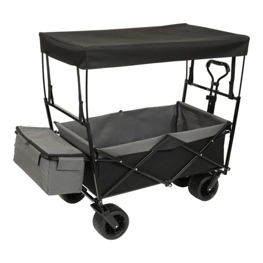 480Lbs Collapsible Wagon with Canopy All Terrain Wheels Lightweight