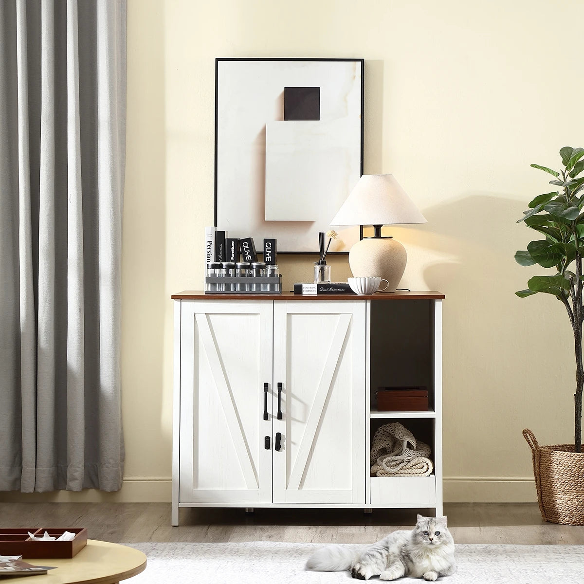 Cat Litter Robot Enclosure Furniture Adjustable Shelf Dog-Proofing