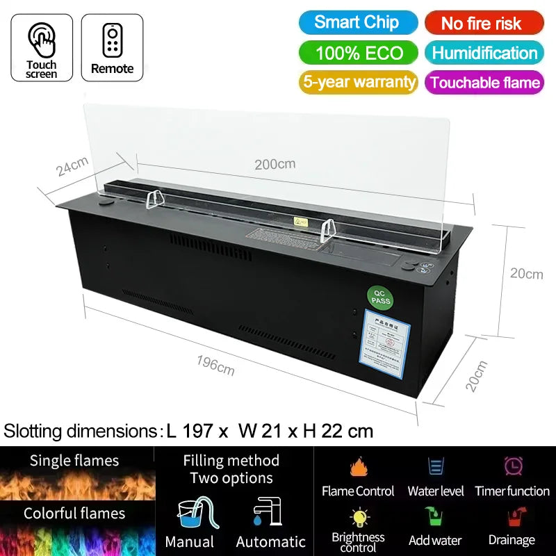 Intelligent Electric Water Atomizer 3D Vapor Decorative Fireplace