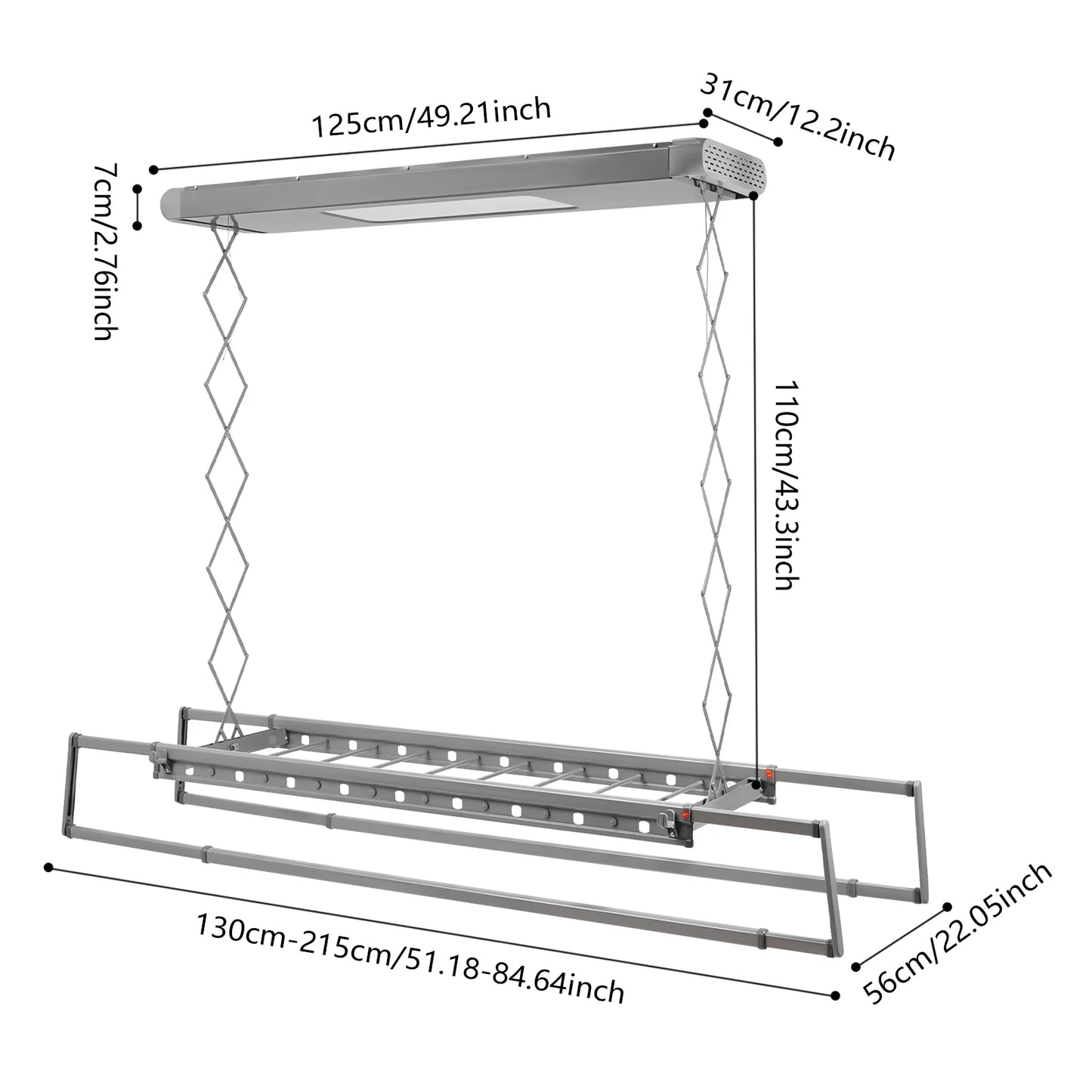 Electric Telescopic Clothes Dryer with Remote Control for Home Use