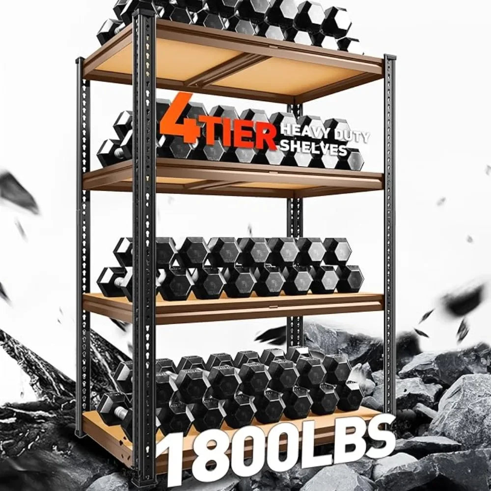 Ljustra 4 Tier Heavy Duty Storage Shelves Adjustable Metal Rack 1800LBS