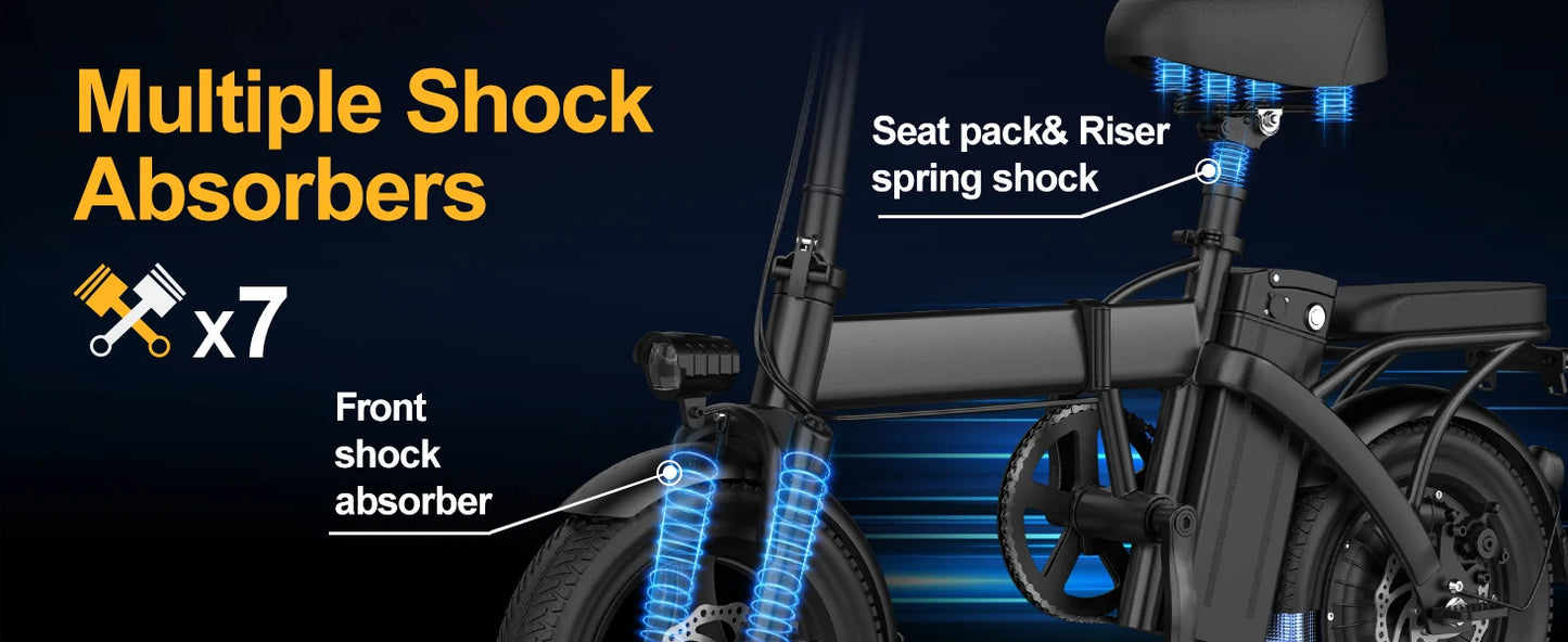 Ljustra F6PRO Electric Bike Commuter 40Miles Range 48V15AH Folding E-bike