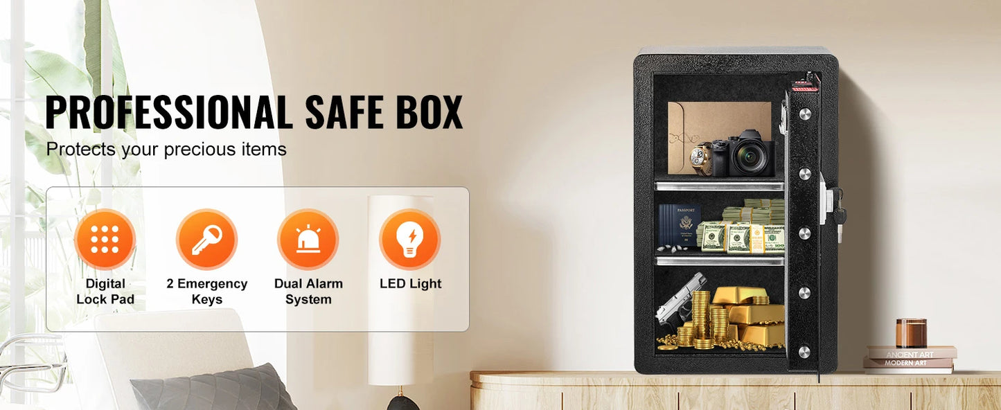 SucceBuy 4.0 cu.ft Safe Box with Key Lock Fingerprint LED Light