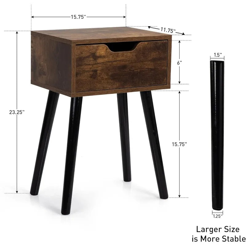 Ljustra Set of 2 Retro Nightstands Mid-Century Modern Furniture