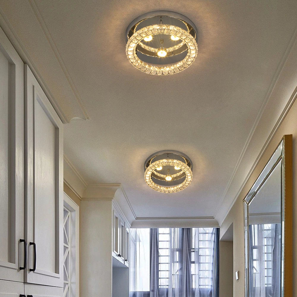 Modern Crystal Chandelier Ceiling Lamp LED Dimmable Pendant Light