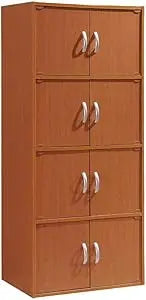 4 Shelf 8 Door Bookcase Cabinet Storage Organizer Furniture