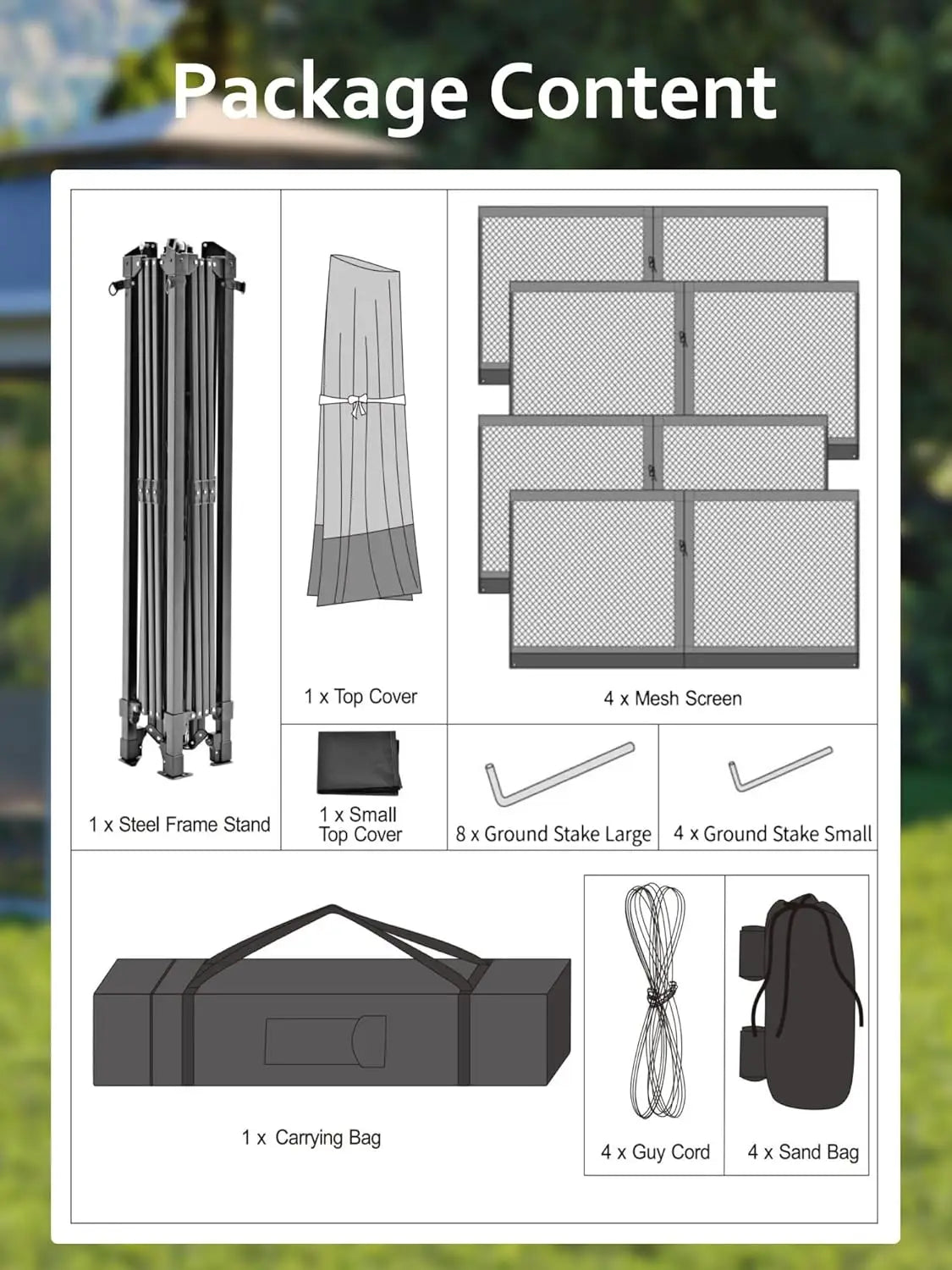 13x13FT Pop Up Gazebo Canopy Tent with Mosquito Netting for Outdoor Events