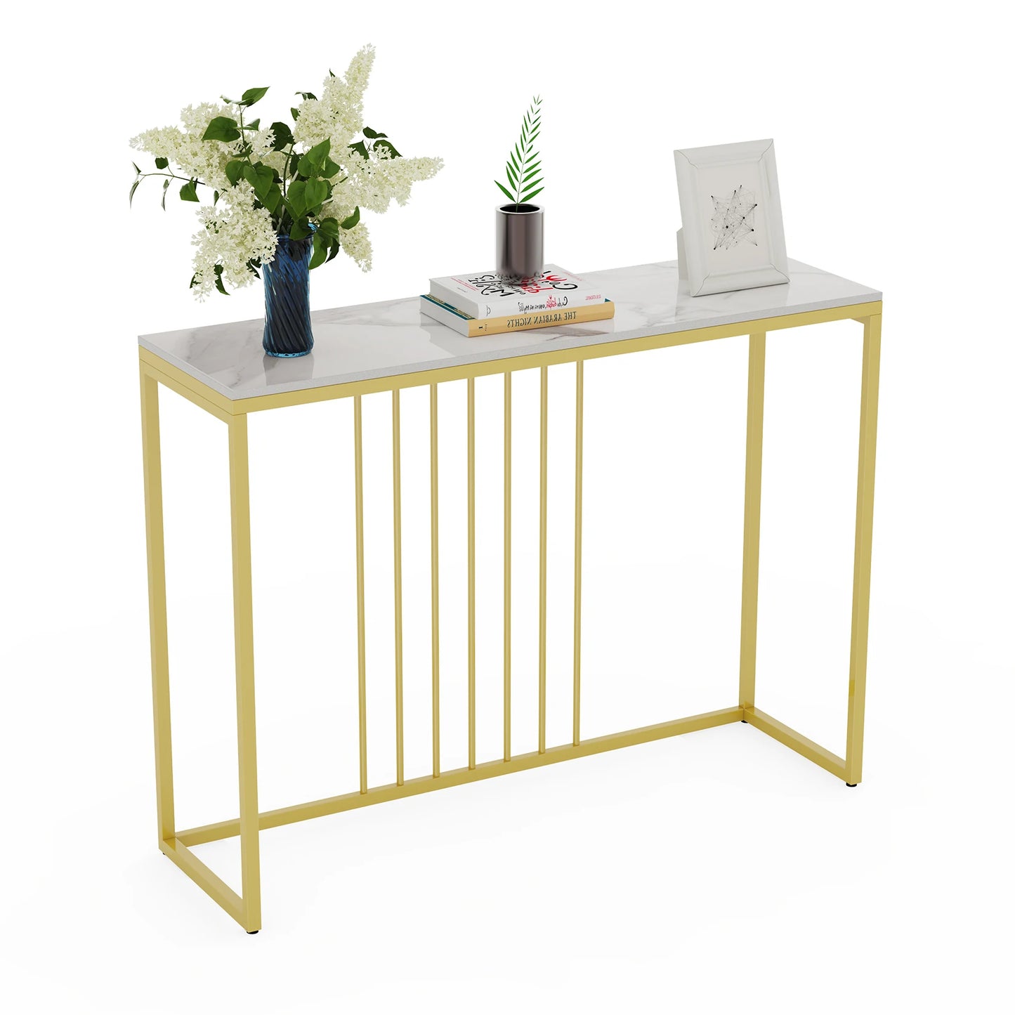 Modern Accent Console Table Storage Display Shelf for Entryway Living Room