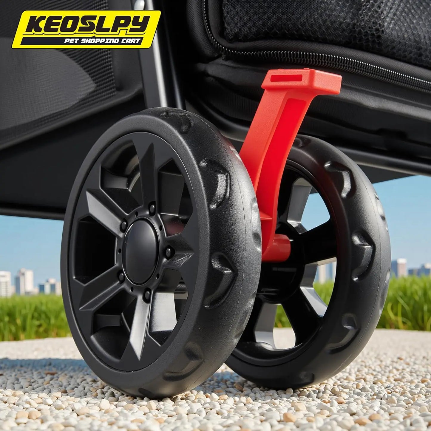 Ljustra 2-in-1 Folding Shopping Cart Pet Stroller Heavy Duty 99 LB