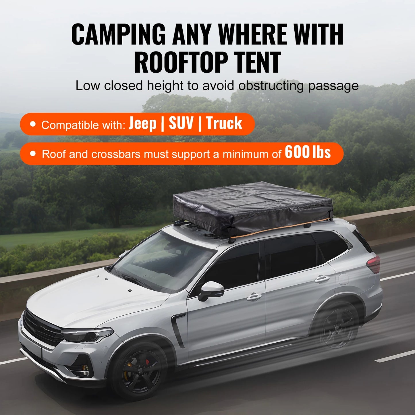 Ljustra Rooftop Tent Hardshell Folding Tent for Jeep SUV Van Truck