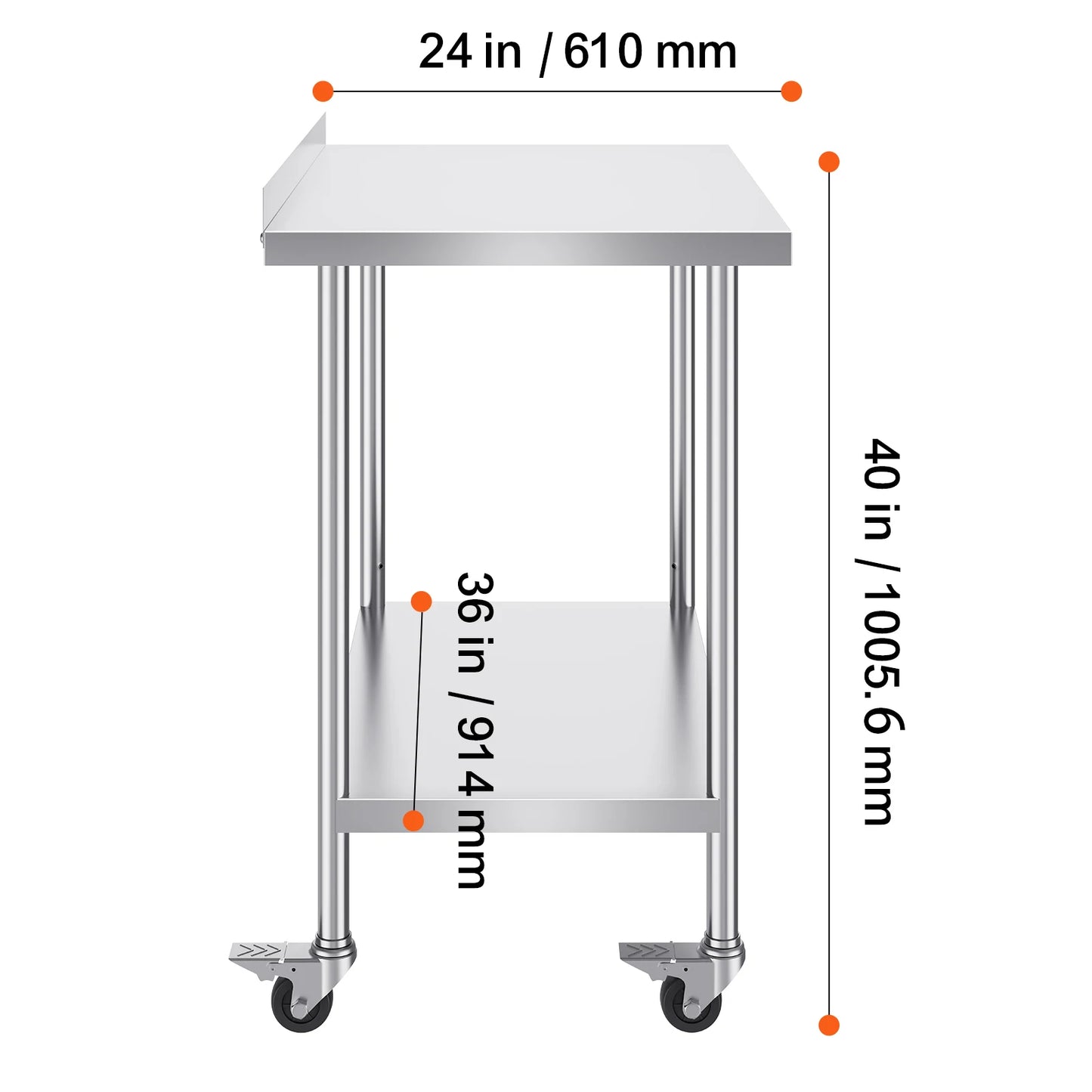 Ljustra Stainless Steel Work Table Commercial Food Prep Table Heavy Duty