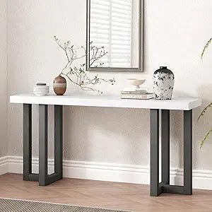 60 Inch Elegant Console Table Acacia Veneer Entryway Side Table
