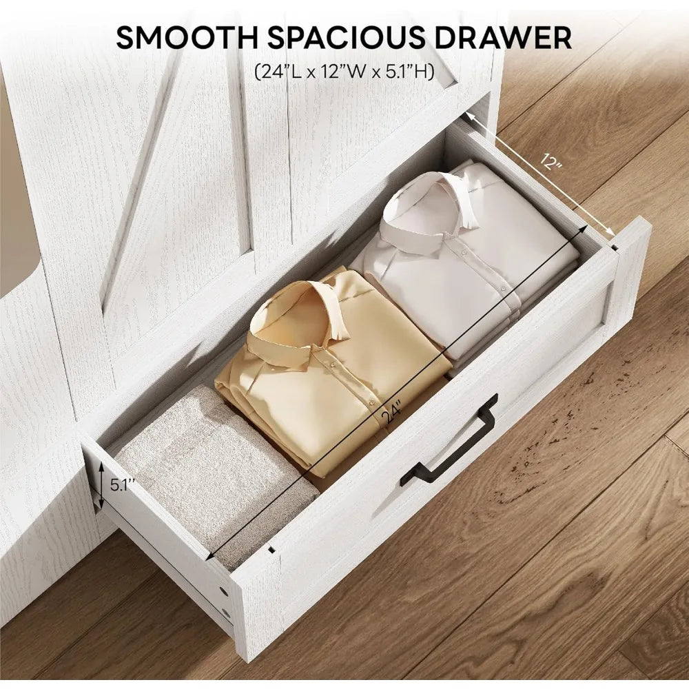 Ljustra Armoire Wardrobe Closet 70 Inch Large Storage with Mirror