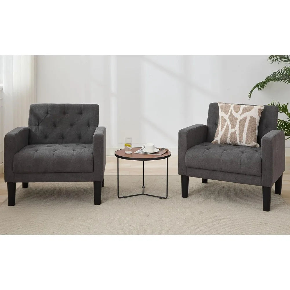 Accent Chairs Set of 2 Mid Century Modern Upholstered Living Room Chairs