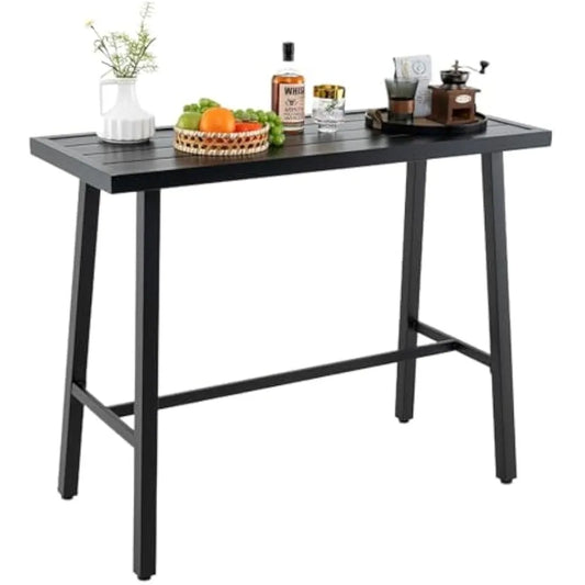 36 Inch Outdoor Bar Table Rectangular High Pub Table Patio Dining Table