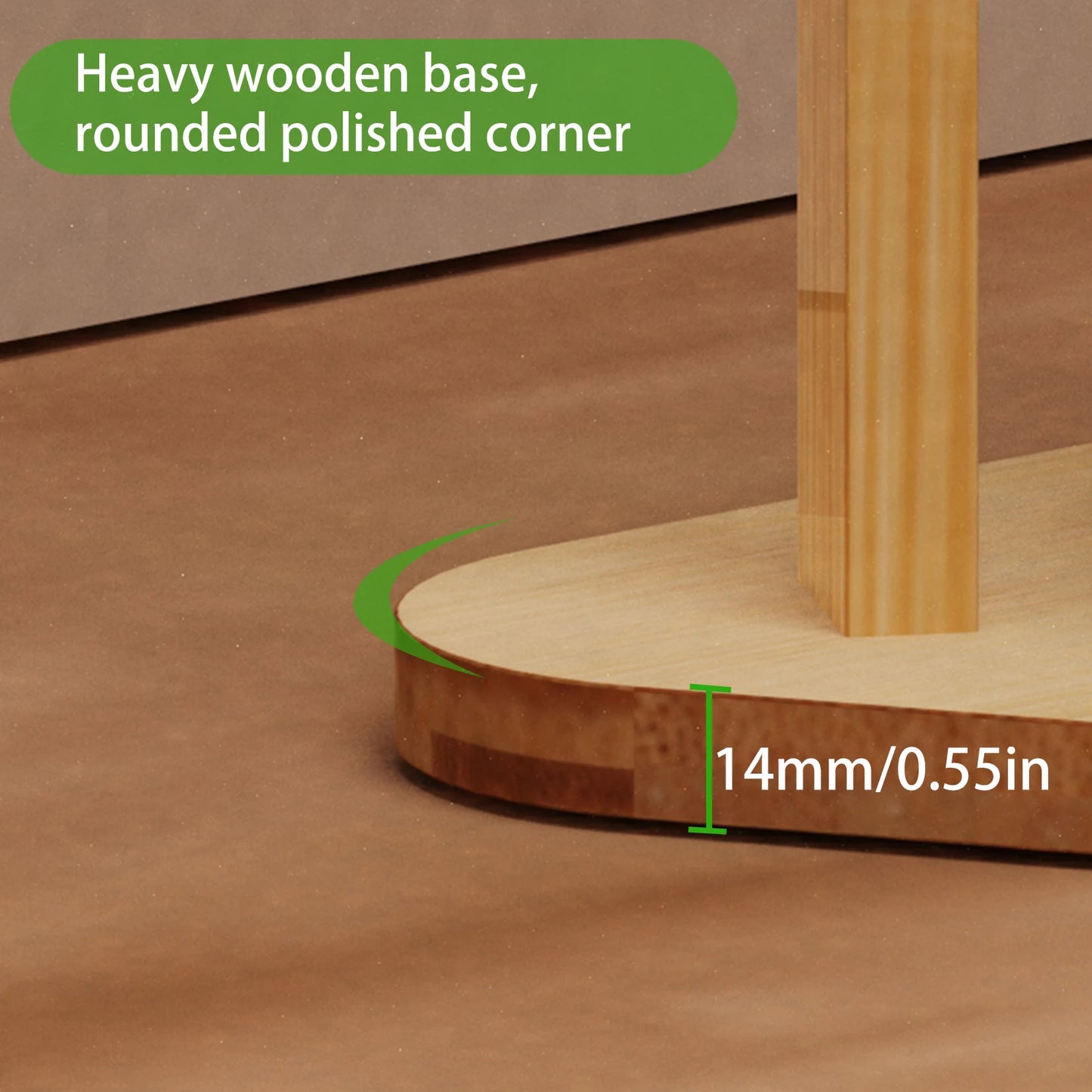 Bamboo Corner Tree Coat Rack Stand Clothes Hanger with 9 Hooks