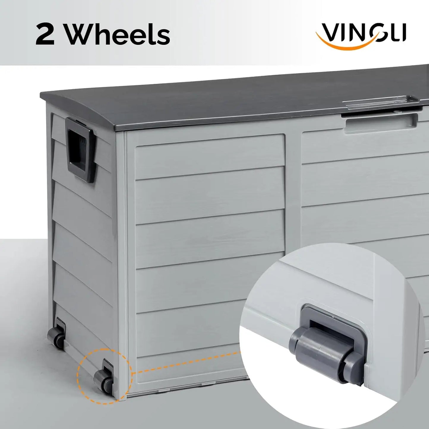 75 Gallon Outdoor Storage Box Lockable Plastic Container for Garden Pool