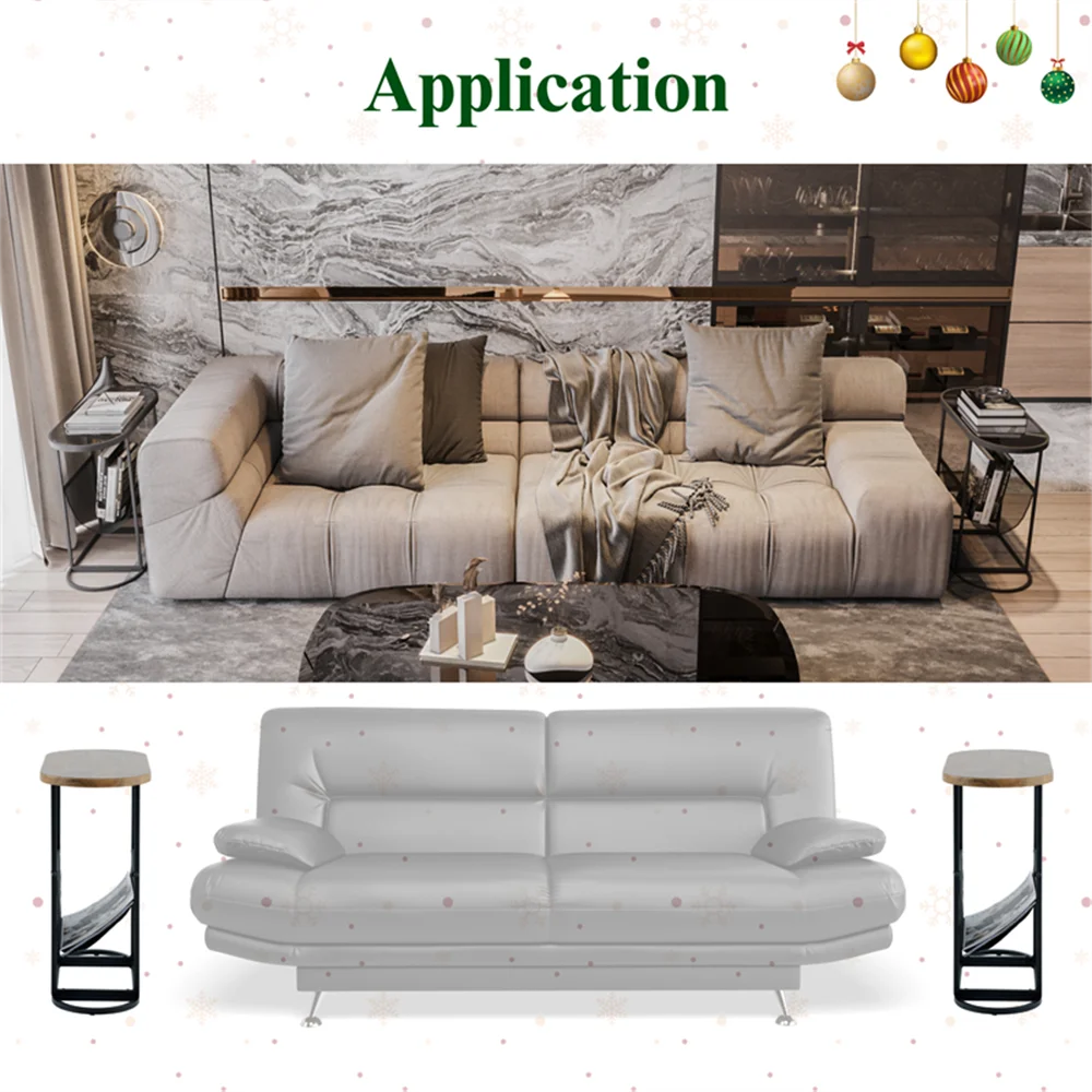 Narrow Side Table Set Slim End Tables for Small Spaces Living Room Bedroom