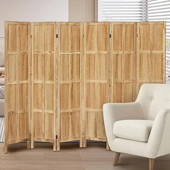 4 Panel Room Divider Freestanding Tung Wood Folding Privacy Screen