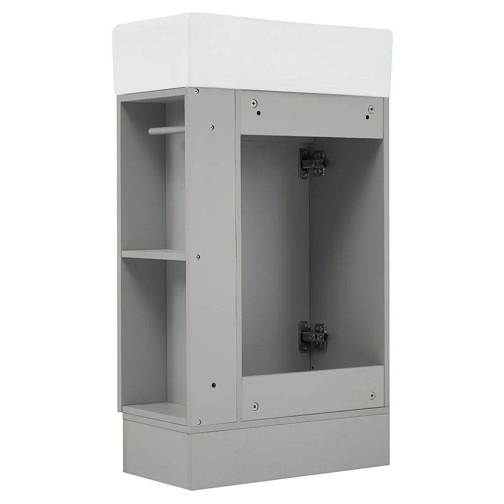 18.6 Inch Bathroom Vanity with Sink and Two-Tier Shelf Left Right Orientation