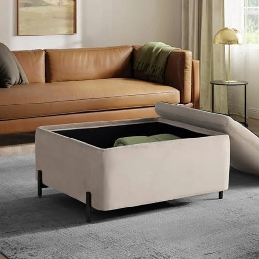 Connor Storage Ottoman Large Reversible Velvet Table with Storage
