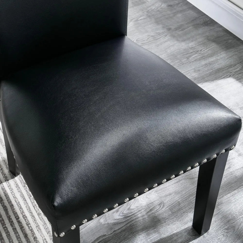 Ljustra Faux Leather Parsons Dining Chairs Set of 2 Modern Kitchen Chairs