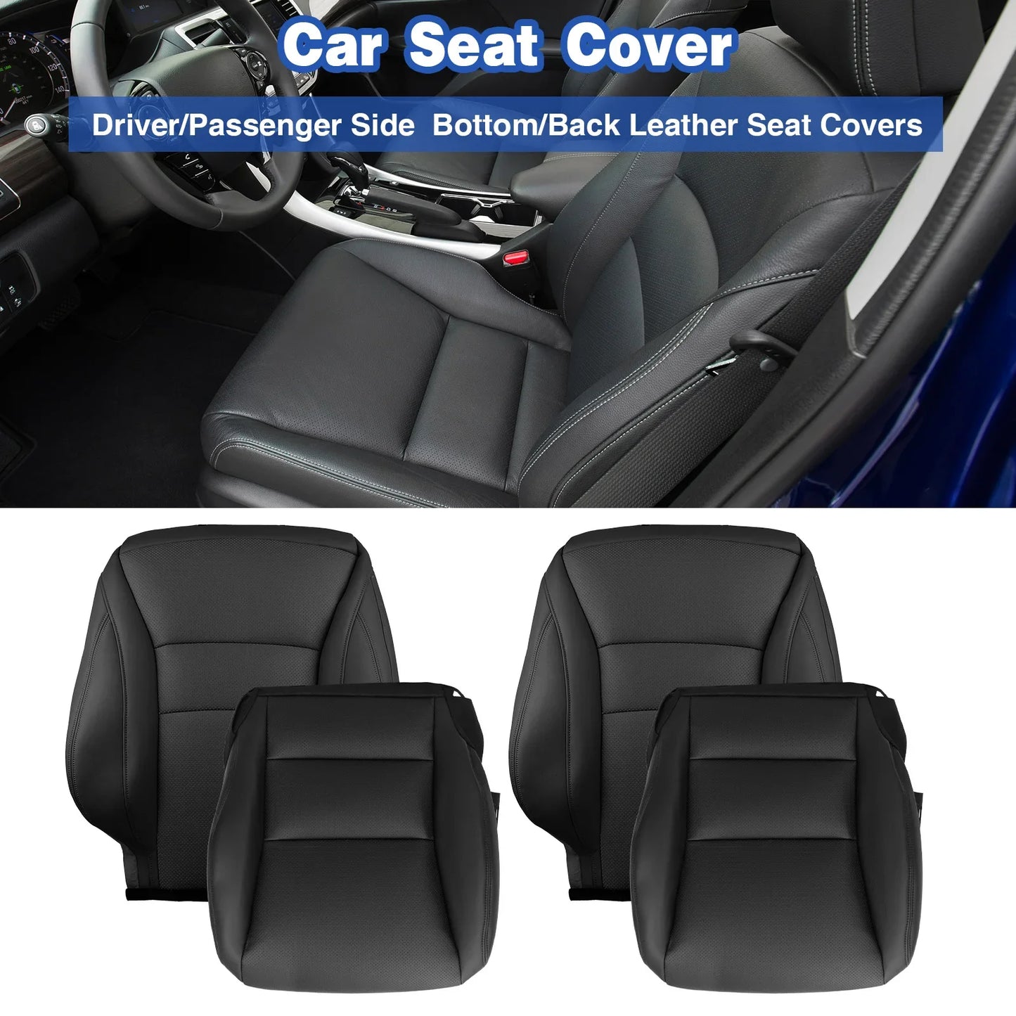 Honda Accord 2013-2017 Front Seat Covers Replacement Microfiber Leather