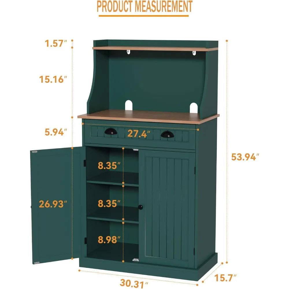 Ljustra Microwave Cabinet Stand Storage Hutch Adjustable Shelves Kitchen