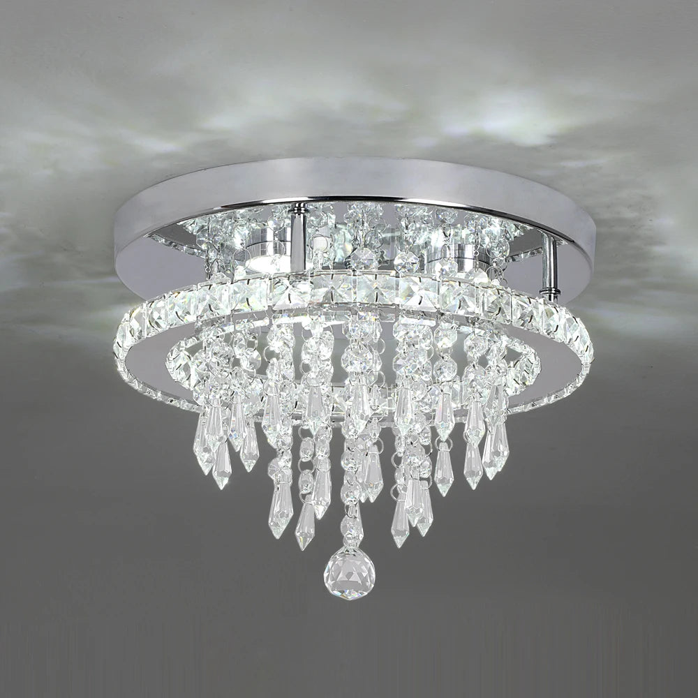 Raindrop LED Crystal Pendant Light Modern Chandelier Ceiling Lamp