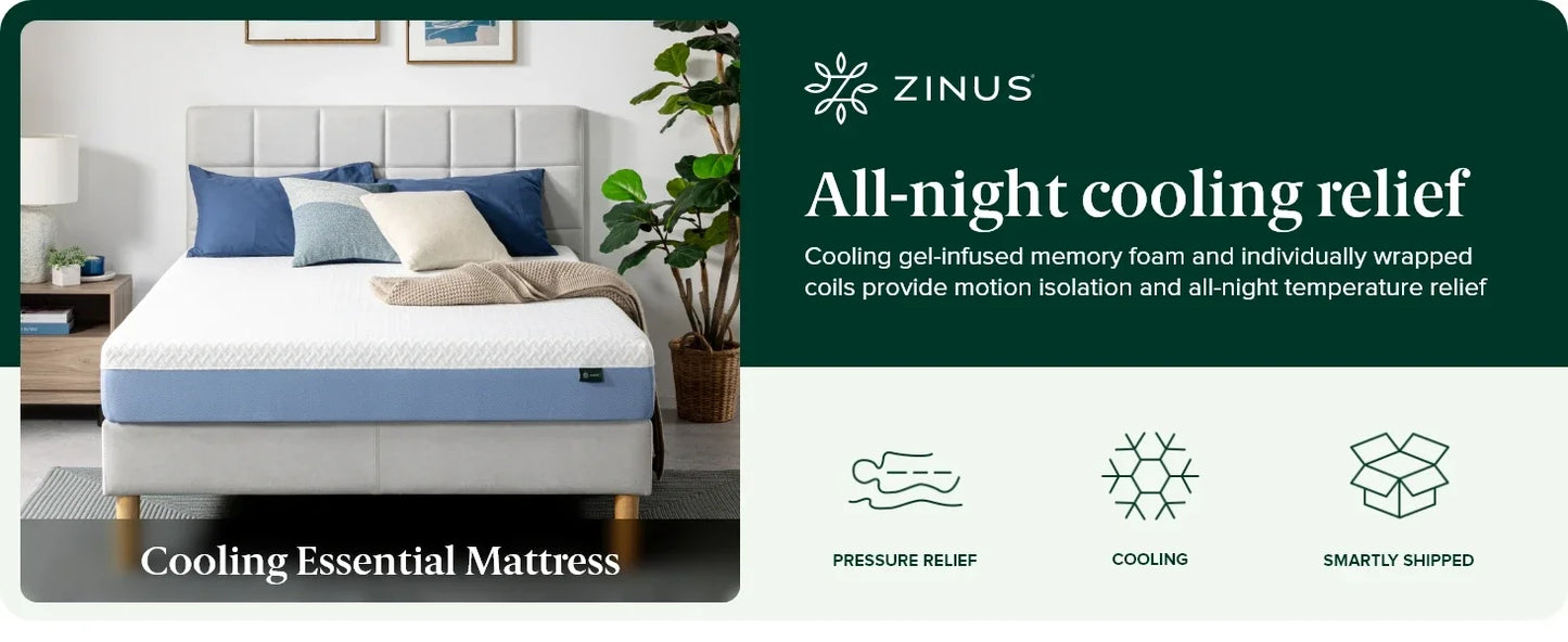 Ljustra 6 Inch Cooling Essential Memory Foam Mattress Queen Medium Feel