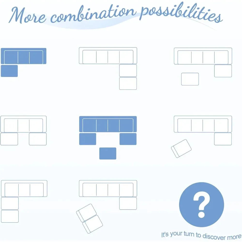 Modular Sectional Sofa Deep Seating Storage Memory Foam 3-Seater Cloud