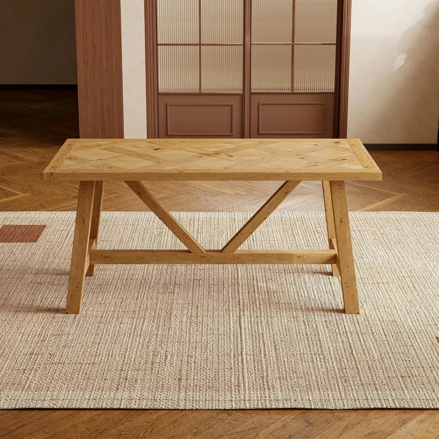 Modern 6-Drawer Wooden Dresser Bedroom Storage 54 Inch Wide