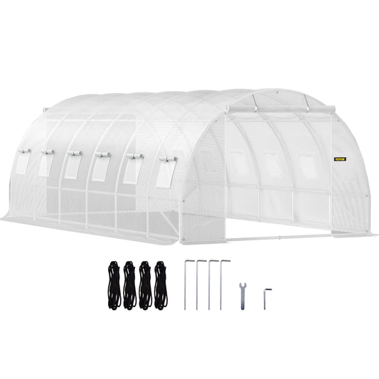 Ljustra Walk-in Tunnel Greenhouse 20x10x7 ft Portable with Zippered Doors