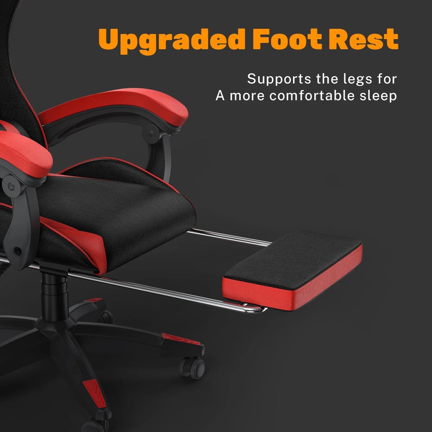 Gaming Chair with Footrest Ergonomic Adjustable Lumbar Support Chair