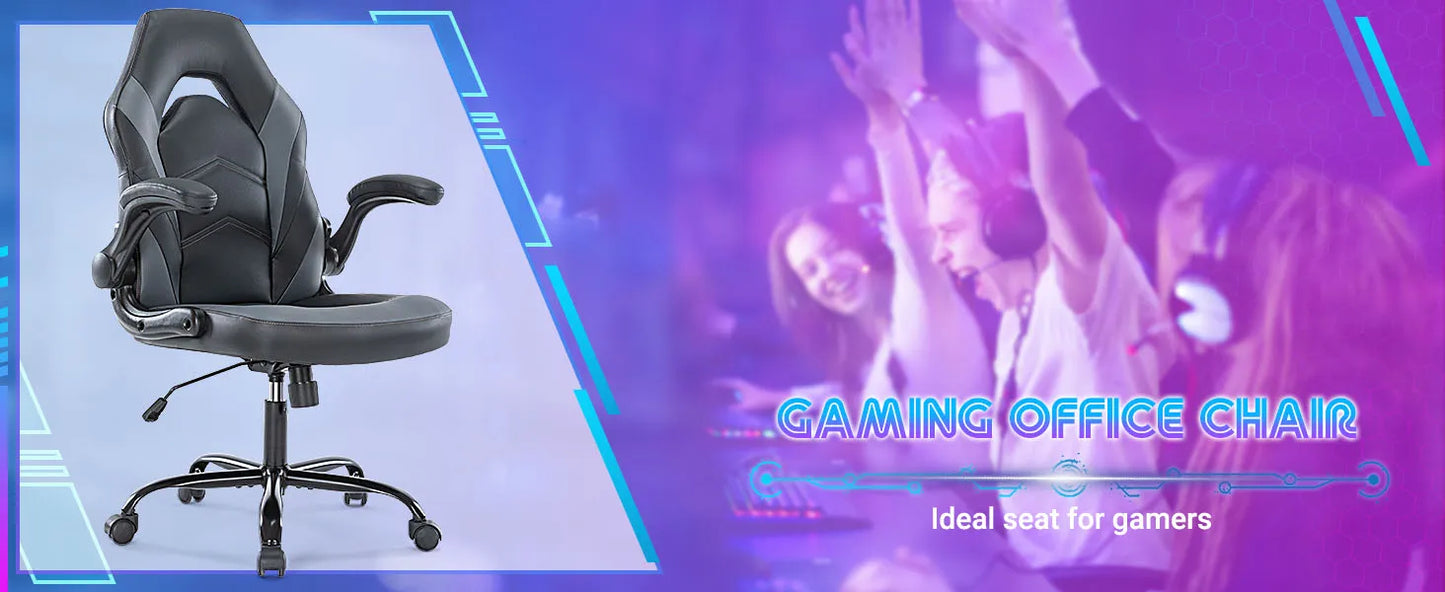 Ljustra Ergonomic Gaming Desk Chair PU Leather Adjustable Armrest